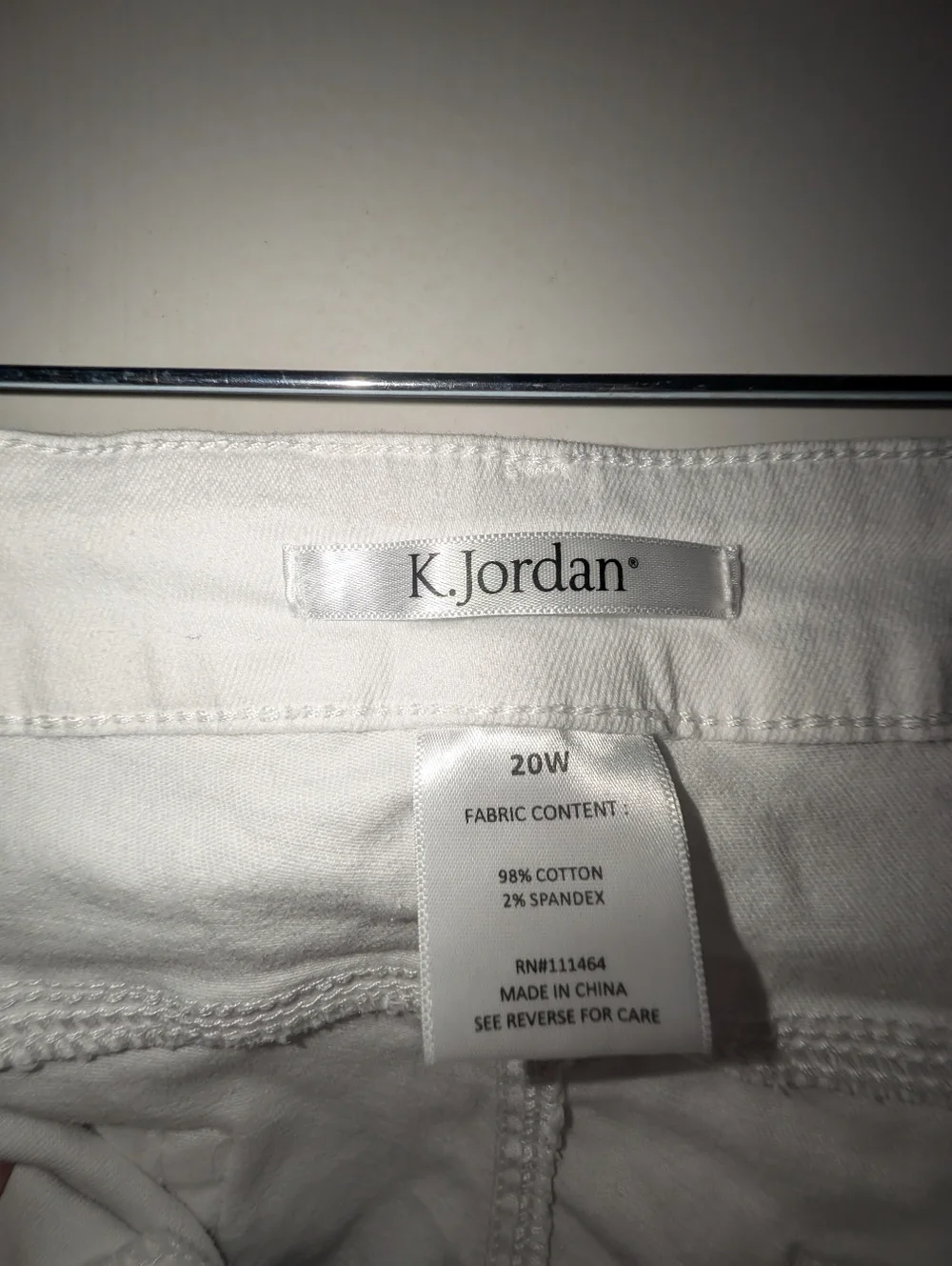 K. Jordan White Skinny Jeans Plus Size 20W NWOT Stretchy